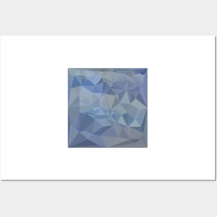 Light Steel Blue Abstract Low Polygon Background Posters and Art